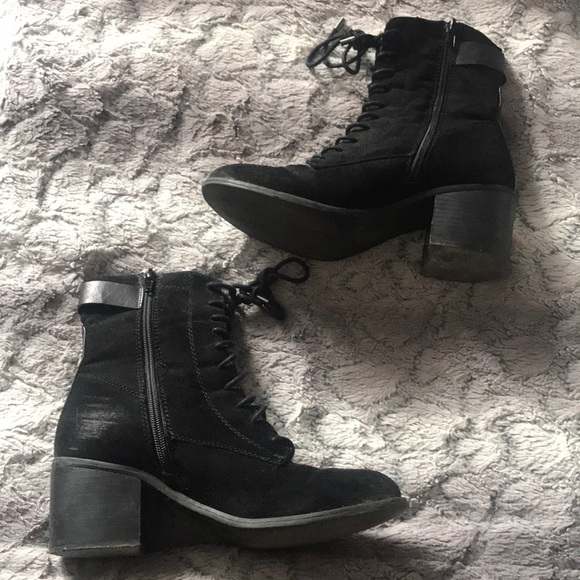 Suede Black Boots Kstudio small heel shoes - Picture 3 of 5